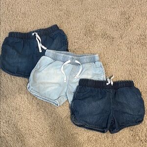Cat & Jack Denim Pull-On Shorts Bundle - Light Blue & Dark Blue
